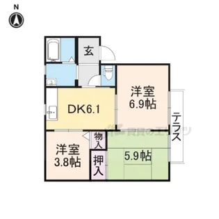 ディアコート A・B【A205号室】の間取り