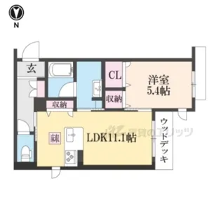 レフィシア松ヶ崎【105号室】の間取り