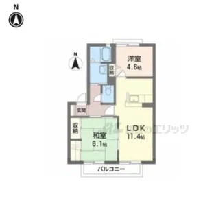 サニーサイドA【A201号室】の間取り