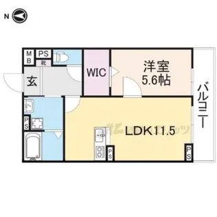 Albero京都椥辻【202号室】の間取り