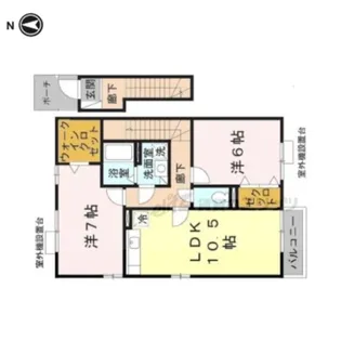 ハイツメビウスA・B棟【B202号室】の間取り