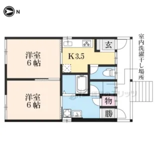 ラシャンス生駒俵口【2F号室】の間取り