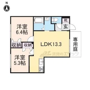 ヴェルジェB【1階】の間取り