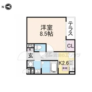 クレディーカーサ【1階】の間取り