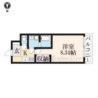 プレジール御所東 【302号室】の間取り