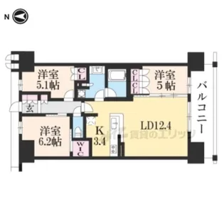 クラッシィハウス京都六地蔵【8階】の間取り