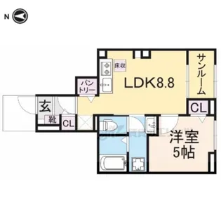 アネモスヒルズ天理?【1階】の間取り