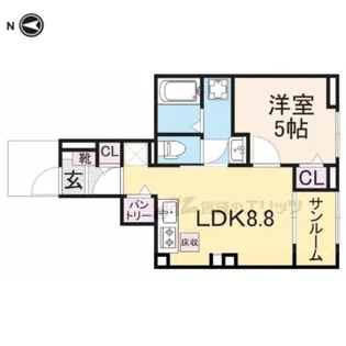 1LDKの間取り画像