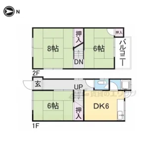 大阪府枚方市楠葉並木1丁目【一戸建】の間取り