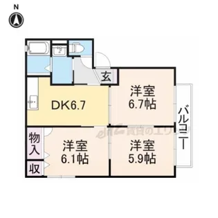 アガーペ御陵前ABCD【D101号室】の間取り