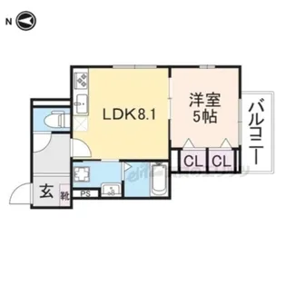 椥辻リバーグレイス【3階】の間取り