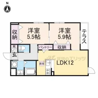 VIDA【102号室】の間取り