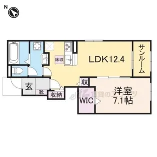 グリーン琥珀甲南Ⅱ【1階】の間取り