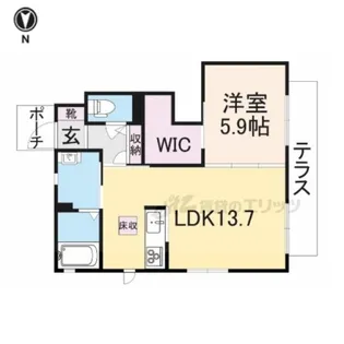 グランヒル ミワB【1階】の間取り