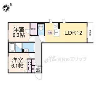 ボヌール メゾン【101号室】の間取り