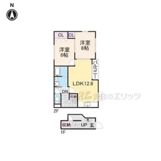 ラ・フルール壱番館【2階】の間取り