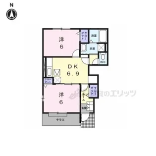 ポライトリー ガーデンB棟【1階】の間取り