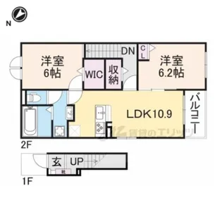 カーム ブリーズ木津川【205号室】の間取り