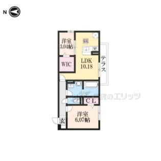 2LDKの間取り画像