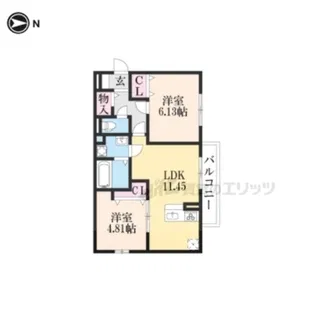 エスポワール瀬田【301号室】の間取り