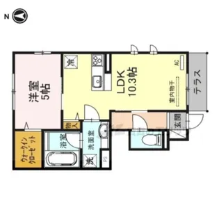 ウィット郡山【1階】の間取り