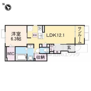 ガーデン・アイリス【1階】の間取り