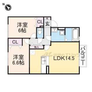 コンフォール・ヴィラB棟【2階】の間取り