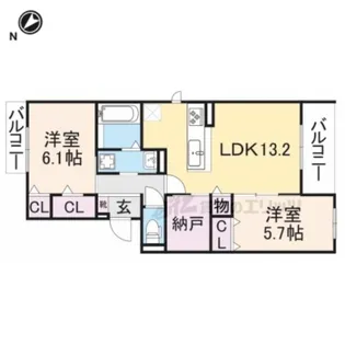 ベルフィールド西京極 西棟【3階】の間取り
