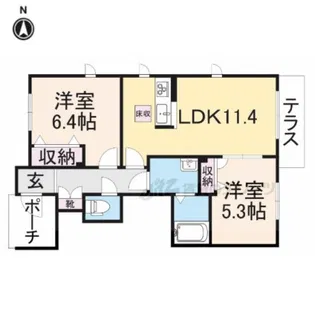 Casa大町【C101号室】の間取り