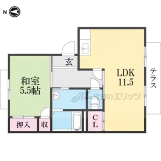 フレグランスU【B102号室】の間取り