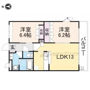 グランディール四条B【103号室】の間取り