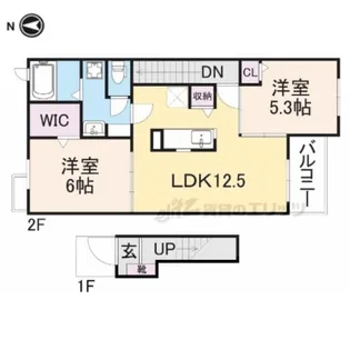 ミニョン プラス1【2階】の間取り