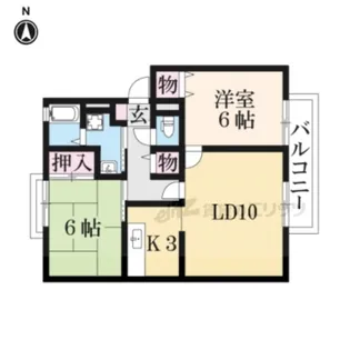 カルチェ東香里?A棟【2階】の間取り