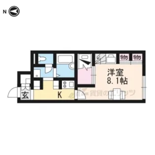 レオパレス山の辺【101号室】の間取り