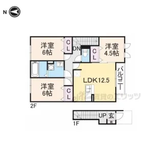 メナス二上【2階】の間取り