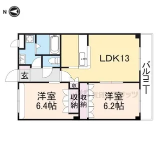 トウケンコーポ桜井南【206号室】の間取り