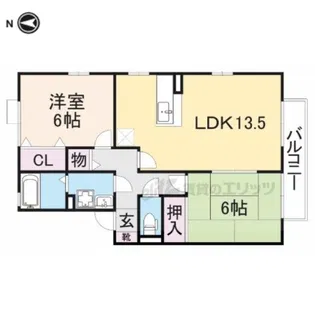 グリーンヴィレッジあい C棟【C201号室】の間取り