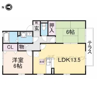 グリーンヴィレッジあい C棟【C102号室】の間取り