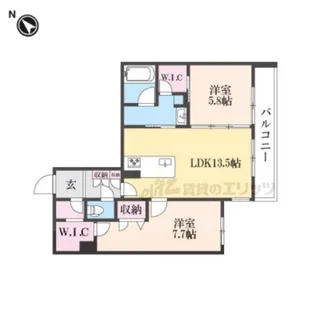 シャーメゾン N 山崎【203号室】の間取り