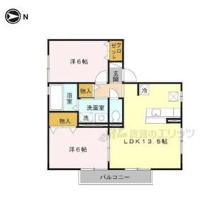 エスポワールB棟【B101号室】の間取り