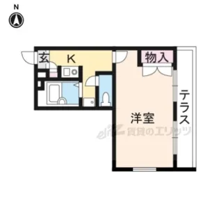 レオパレス二上【101号室】の間取り