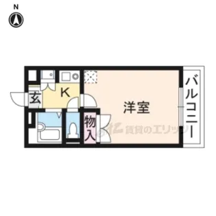 レオパレス二上【204号室】の間取り