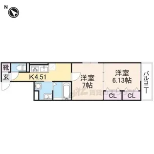 すずらん彦根【202号室】の間取り