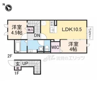ヴィルヌーブ E棟【2階】の間取り