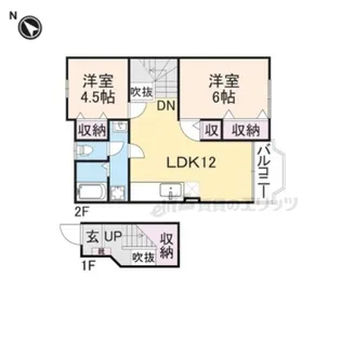 ウッディタウンB棟【2階】の間取り