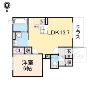 グランドソレーユ【105号室】の間取り