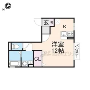 エバーグリーン B棟【203号室】の間取り