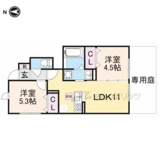 ノヴル ラフィーネ【1階】の間取り