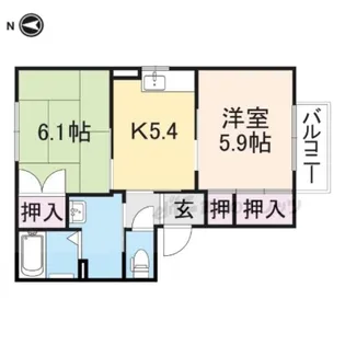 ケミカル・ワンA【2階】の間取り
