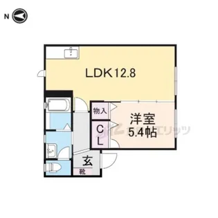 コンフォート東福寺A・C【1階】の間取り